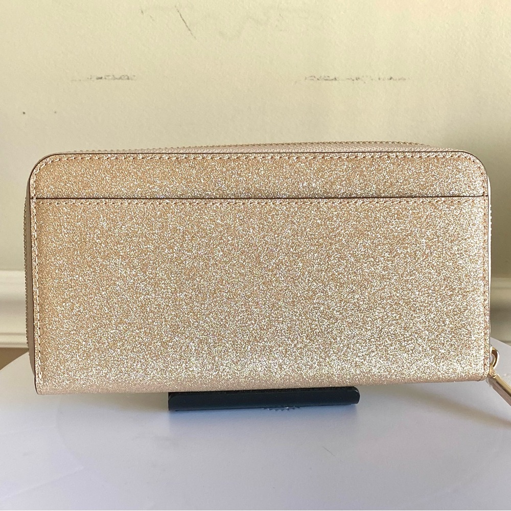 Kate Spade Gold glitter ling Continental zip around wallet with gold hardware - Picture 3 of 13